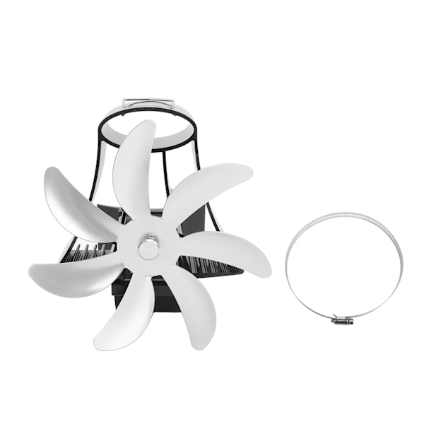 Wood Stove Fan Pipe Fireplace Fan 7 Blades Stove Fan On Chimney Silent Motors Heat Powered Wood Stove Fan Magnetic Wall Mount Silver