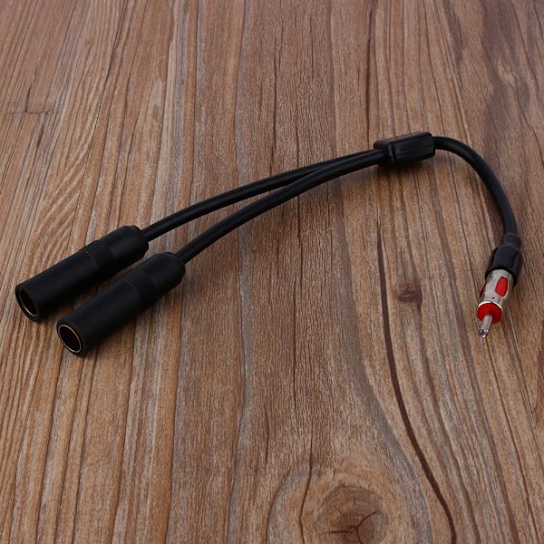 Bil Auto Radio Antenn Stereo 2 Kvinna till 1 Hane Splitter förlängningskabel kabel
