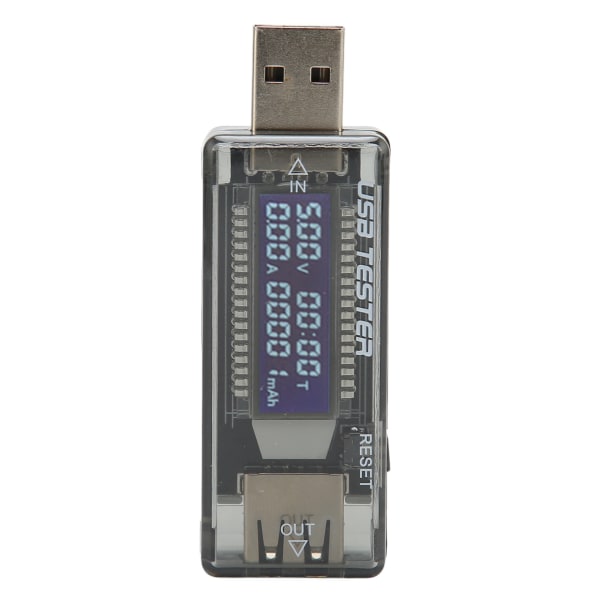 USB-opladermåler LCD-skærm Transparent bærbar strømspændingstester 3,5‑20V 0‑3,3A