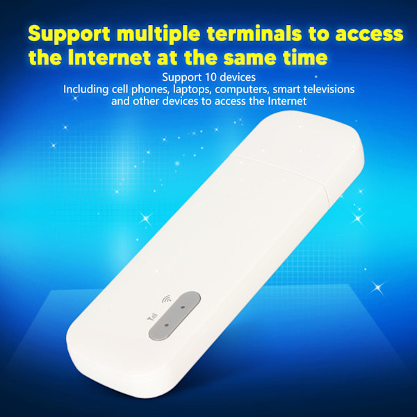 4G USB WiFi 10 enheder forbindelsesunderstøttelse bærbar router mobil WiFi hotspot med Micro SIM-kortslot til telefon hvid