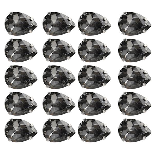 20 st DIY klodiamanter bröllopsklänning retro mode hantverk glas kläddekorationer 15 x 18 mm kokosgrå droppformad glas klodiamant