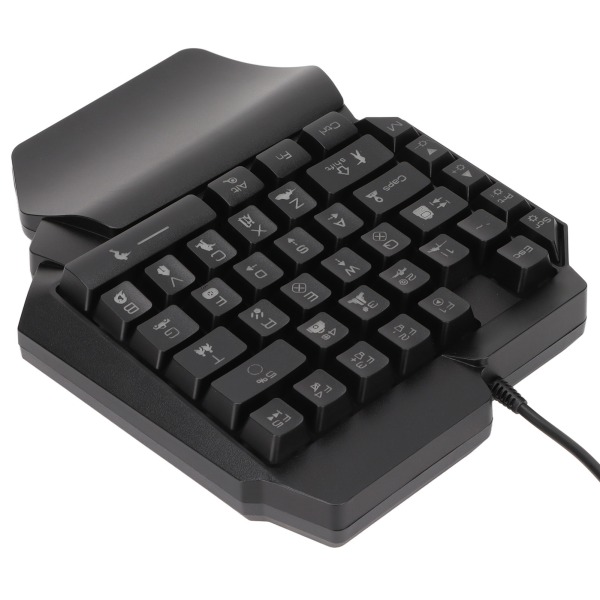 Enhånds spilltastatur 39 taster Lysende ergonomisk design Anti-skli Vanntett USB mekanisk tastatur