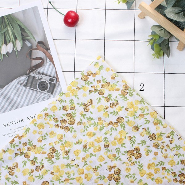 7 st 25*25 cm Bomullstyg DIY Assorted Squares Pre Cut Sängkläder Svit Quarters Bundle (Gul)