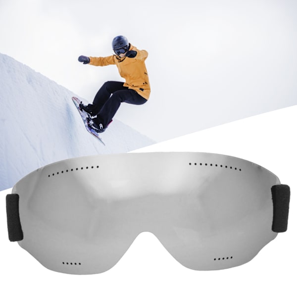 Utendørs Voksne Menn Kvinner Skibeskyttelsesbriller Antidugg Anti-vind Ski Snowboard Gogglessilver