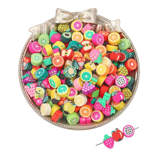 30/100 stk Blandede Frukt Leireperler 8-10mm For Smykkelaging Armbånd Halskjeder Håndlagde Tilbehør 30 stk