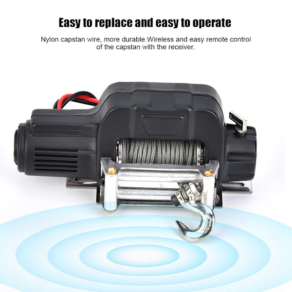 1/10 RC Crawler Car Winch Fjernbetjeningsmodtager til SCX10 D90 D110 TF2 til TRX4Black