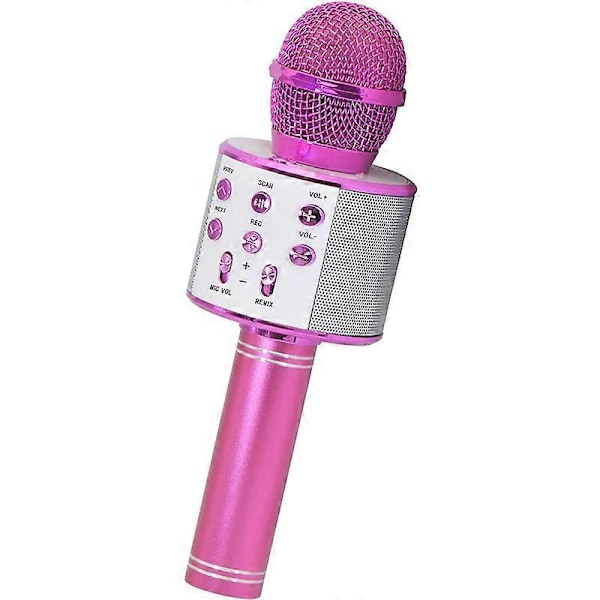 Karaoke Mikrofon Leksak för Barn Bluetooth Mikrofon med LED-Ljus rosa