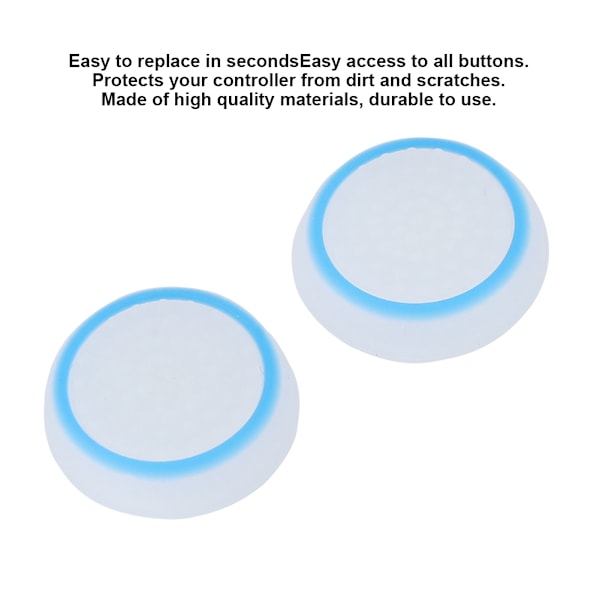 2 kpl liukuesteettömät peliohjaimen joystick-hatut PS4/PS3/Xboxille (valkoinen sininen)