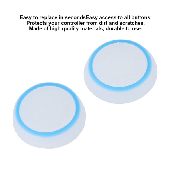 2 stk. sklisikre joystick-hetter for PS4/PS3/Xbox (hvit blå)