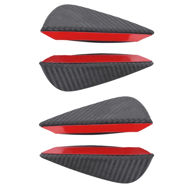 4 stk universelle ABS karbonfiber bil frontfanger finner leppe spoiler canards trimsett