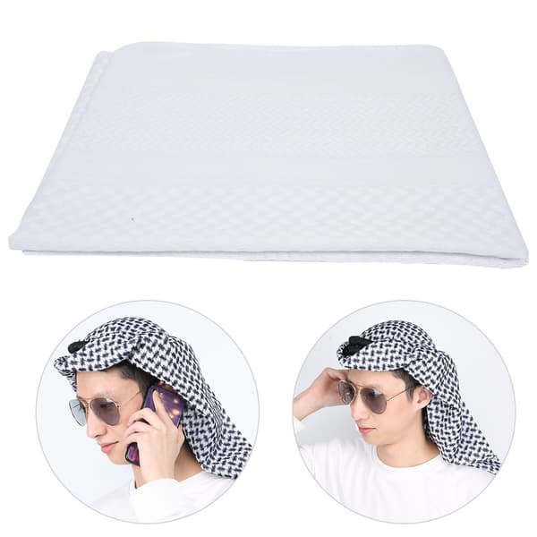 Polyester Muslimsk Hodeplagg Hodebånd Dress Hodeplagg for Saudi-Arabia Dubai UAE Reiser hvit firkant