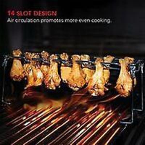 Kyllingebenstativ i rustfrit stål til ovn og udendørs grill, rummer op til 14 ben, tåler opvaskemaskine