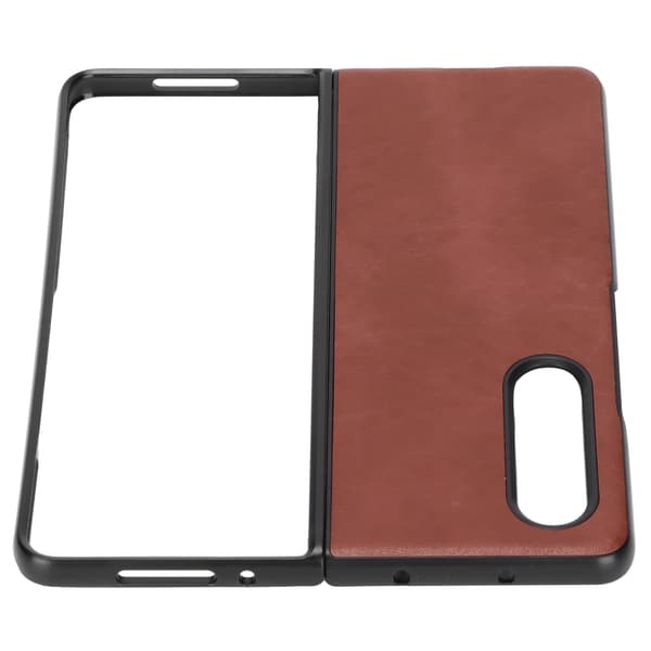 Läderfodral Stötsäkert Telefonfodral för Samsung Galaxy Z Fold 3 Brun