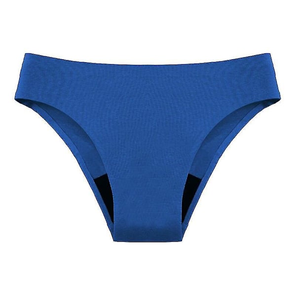 Leopard Print Seamless Menstruations Bikini - 4-lags lækagesikker badetøj til piger XL blå