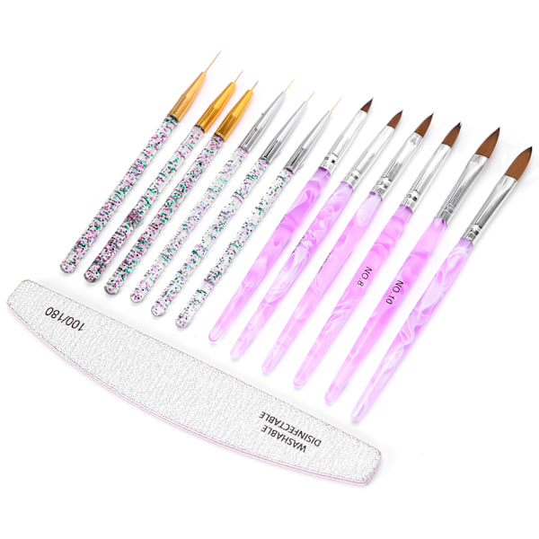 Ammattimainen Nail Art Liner Brush Tee-se-itse kynsien piirustus-maalaussivellin-viilu set