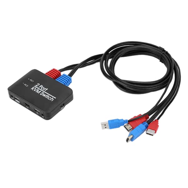 2-porttinen KVM-kytkin USB 2.0 HDMI-kytkin Windowsille/IOS:lle/OS X:lle/Linuxille/Netwarelle/Unixille/Androidille