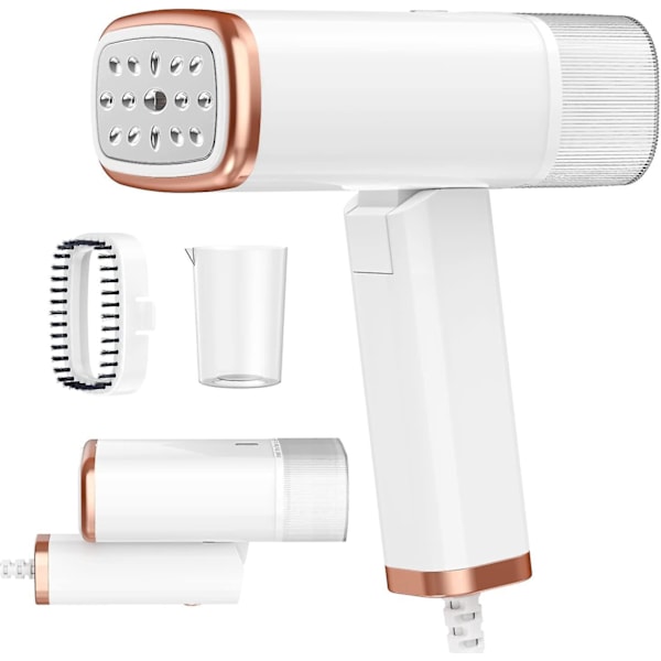 Bærbar håndholdt klesdamper Rask oppvarming 1200W 100ml Stoffrynkefjerner med børste og målebeger Ideell for hjemmet og kontoret