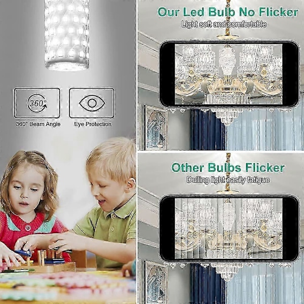 E14 LED-lampor Kallvitt, 16W (100W Halogen Ekvivalent) E14 Skruvsockel Lampa 6000K 1200LM Ej Dimbar Inget Flimmer AC 220-240V (6-pack)_SZXM