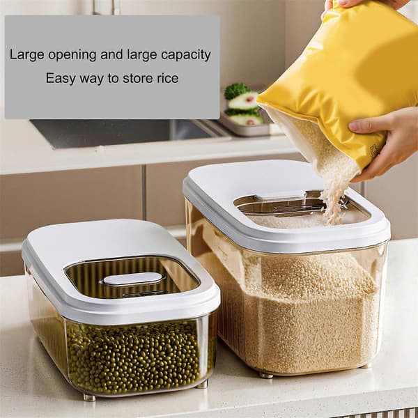 Kitchen Organizer with Sliding Lid Large Capacity Easy Clean Design Container for Cereal and Pet Food Storage S S