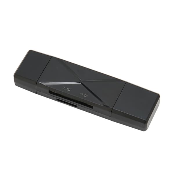 3 i 1 USB-lagerkortlæser USB C USB 3.0 MICRO USB Bærbar lagerkortlæser med 3 stik Sort