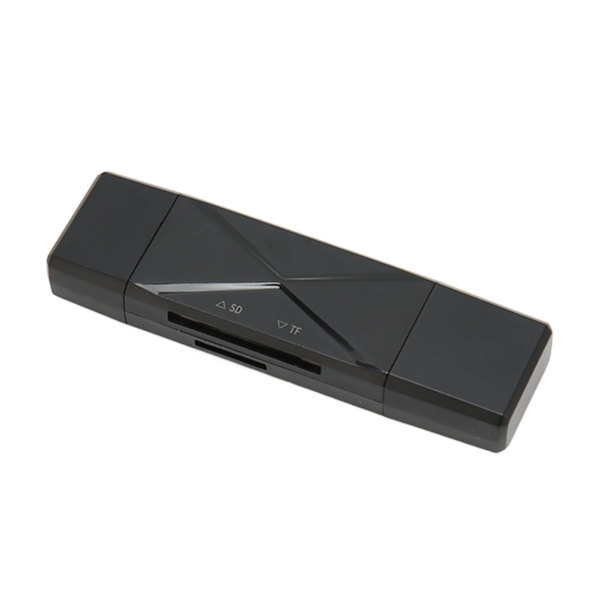 3-i-1 USB-lagringskortläsare USB C USB 3.0 MICRO USB Bärbar lagringskort Minneskortläsare med 3 kontakter Svart