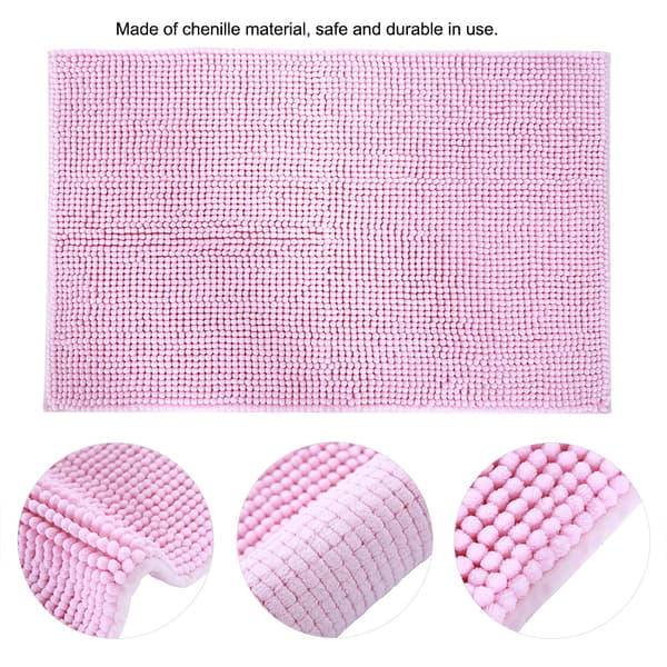 Chenille Halkfri Vattenabsorberande Halkfri Matta Badrum Vardagsrum (Rosa)