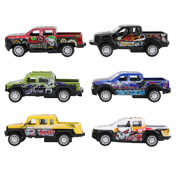 6 kpl 1:64 automallin simulointi seos kuorma-auto sarja lava-auto malli lapsen lelu#1