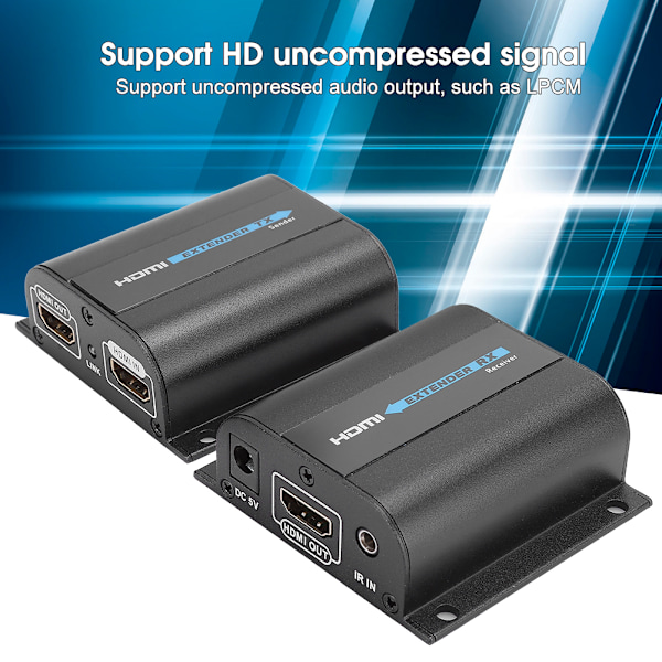HD til RJ45 enkelt netkabel 60M infrarød IR loop output extender LKV372Pro 100-220V forsyningsspænding EU-stik