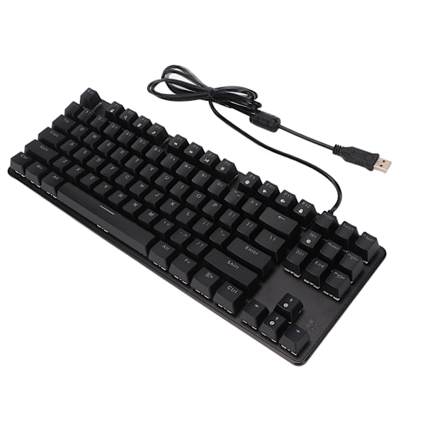 Blå switch mekaniskt tangentbord 87 tangenter RGB-bakgrundsbelysning Tvåfärgsinsprutningsgjutning Mekaniskt spelande tangentbord för bärbar dator Svart