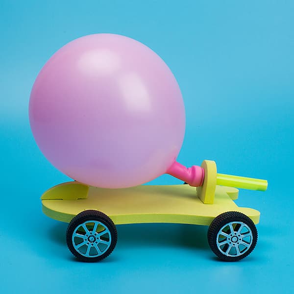 Børnevidenskab Eksperiment Pædagogisk DIY Ballon Drevet Bil Model Håndlavet Samle Legetøj