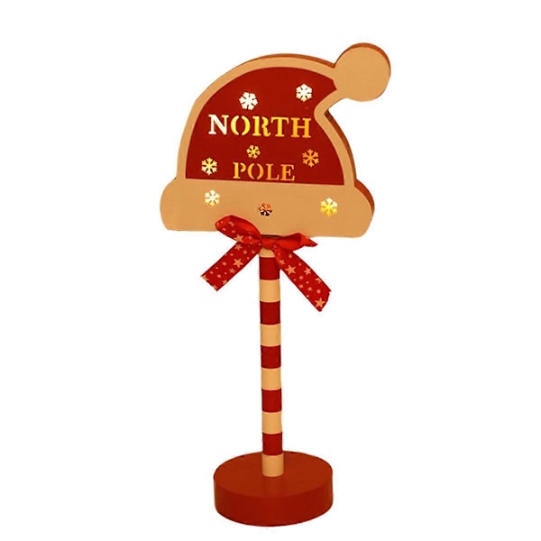 Jul Vintage Ljus Nordpolsskylt LED-Lampa Gatuskylt F