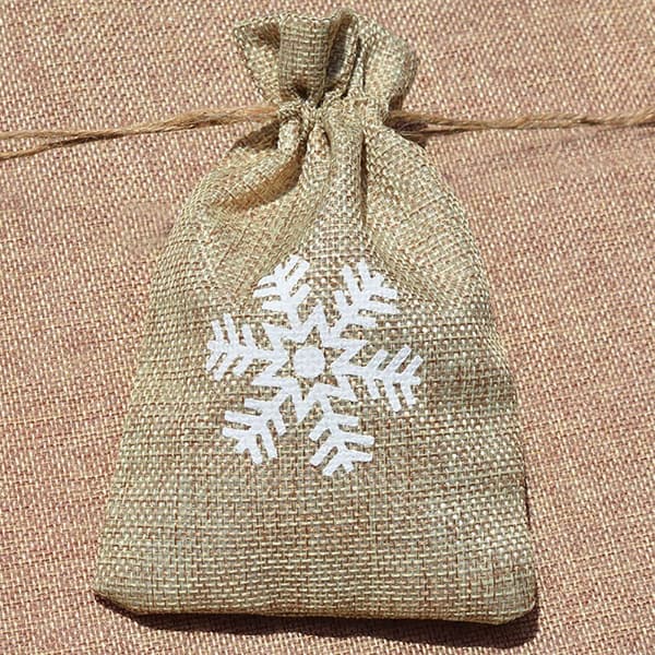10 stk. trykt linned snørepose gave smykke ornament opbevaringspose 4