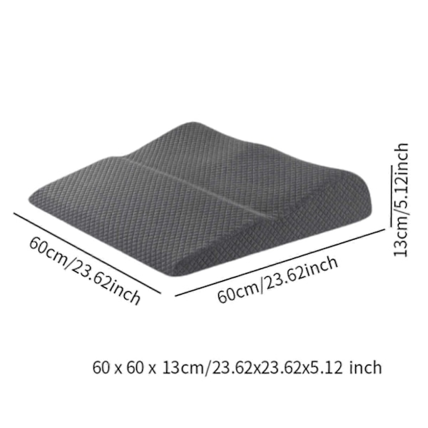 Benhöjdskudde Portabel Ergonomisk Memory Foam för Läsning Hem Sovrum-Grå- Grå