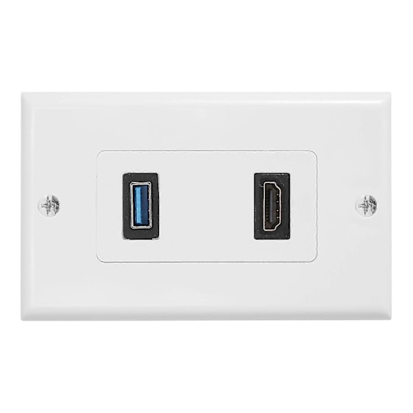 1x 2-Port HDMI+USB 3.0 Hun Veggplate Panel Uttak Skjøteledning
