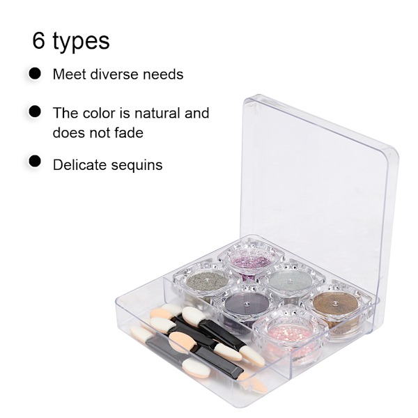 Exquisit nagelkonst glitterpulver, utsökt nagel-DIY-dekorationspaljetter, glänsande paljetter, manikyrverktyg FM01