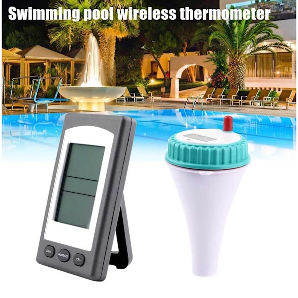 Trådlös pooltermometer Flytande Vattentermometer för Inomhus Utomhus Spa Badtunna