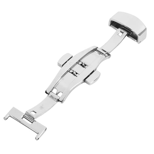 Klocklås i rostfritt stål Armbandsspänne Ersättningstillbehör Silver18MM