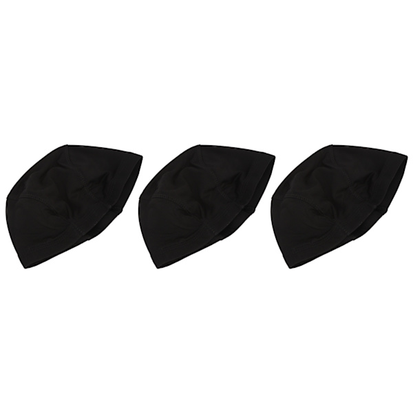 3 stk elastisk parykkhette, strekkbar, pustende nylon lukket ende parykkhette for cosplay sminke