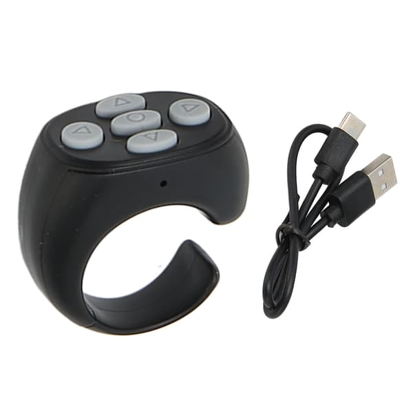 Mobiltelefon Bluetooth Fjernkontroll Ring Bluetooth Sidevender for Roman Se TV Bla Side Selfie