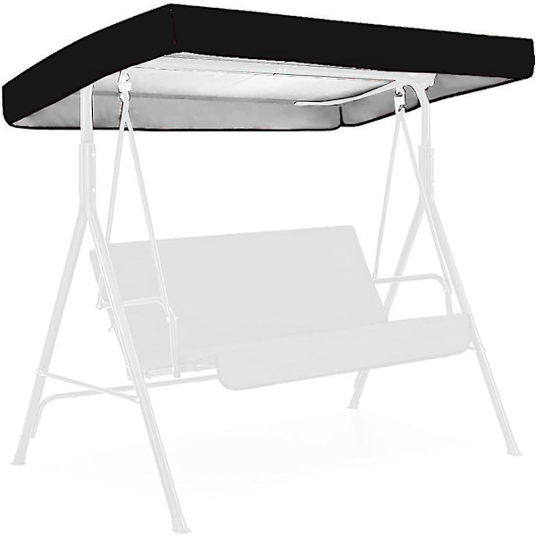 Universal 2-3 sits svart trädgårdsgunga med tak - 191 x 120 cm