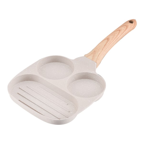 3 i 1 frukostpanna nonstick aluminiumlegering arbetssparande pannkaka stekpanna för ägg bacon universell typ