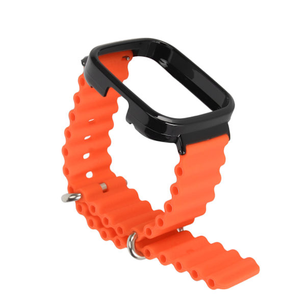 2 i 1 watch för Redmi Watch 3 Silikon Justerbar Smart Watch Armband med case Orange