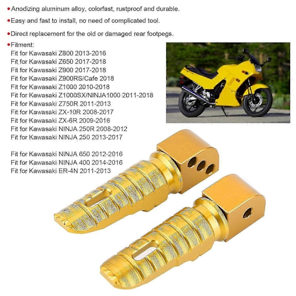 Par Bakre Fothvilere Aluminium Legering Modifiserte Pedaler Passer for Ninja 250 Z800 Z650 Z900 Z1000SX