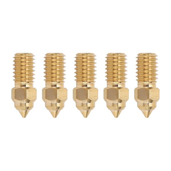 5 stk 3D-skriver ekstruderdyse messing M6 høyhastighets skriverdyse for End 5 S1 End 7 1,75 mm 0,4 mm / 0,02 tommer