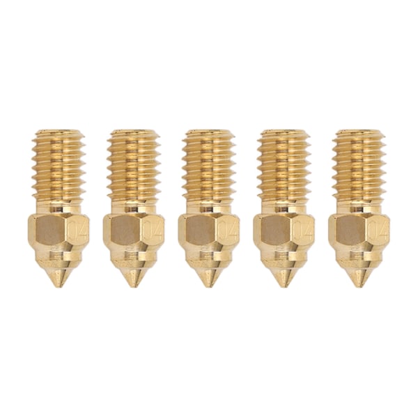 5Pcs 3D Printer Extruder Nozzle Brass M6 High Speed Printer Nozzle for End 5 S1 End 7 1.75mm 0.4mm / 0.02in