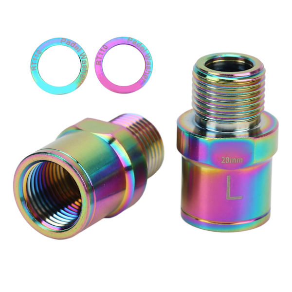 RISK Bike Pedal Extender Titanium Alloy Sykkel Pedal Extended Spindel for terrengsykkel 20 mm Fargerik