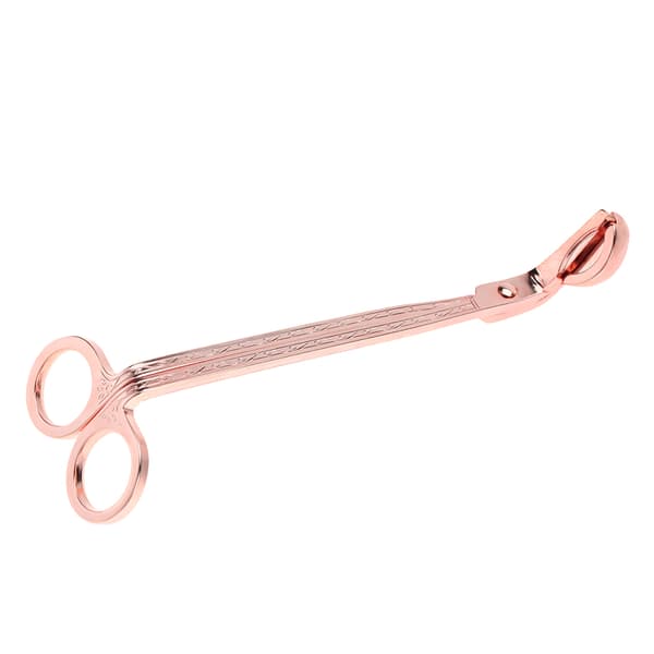 Halvsirkelformet plating rustfritt stål lys hjerte klipp veke trimmer saks verktøy (rose gull)