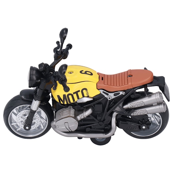 1:12 Tilbake Motorcycle Toy Cool Retro Motorcycle Toy med belysning for barn gutter gul svart