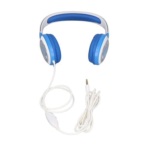 Barns trådbundna hörlurar volymbegränsande multifunktionella brusreducerande tecknade animerade trådbundna headset blå