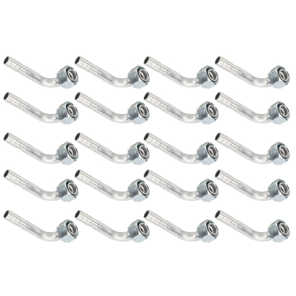 20 stk. 5/8in Aircondition 90 graders Beadlock Aluminium AC Splice Slange Fittings Adapter Connector til Bil Lastbil Ingeniørkøretøj